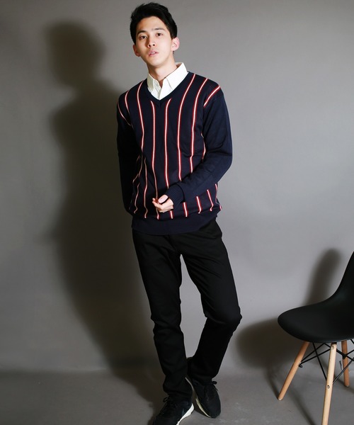 WESTSEA(ウエストシー)の「WEB限定 デザイン柄 Vネックニットセーター(ニット/セーター・メンズ・グレー系その他/ブラック系その他2/ブルー系その他2/ブルー系その他3/グレー×ホワイト/ブラック系その他/ベージュ系その他/ブルー系その他・S/M/L/XL)」の10枚目の写真