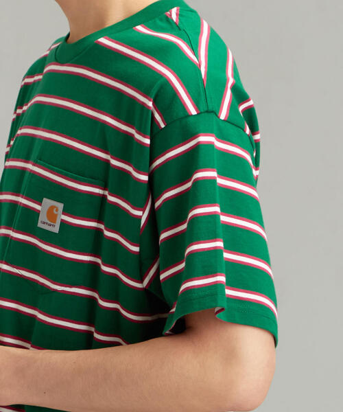 Carhartt（カーハート）の「[カーハート] SC★CARHARTT HOUSTON ポケット Tシャツ（Tシャツ/カットソー・メンズ・ダークグリーン/ピンク・SMALL/MEDIUM/LARGE）」の5枚目の写真