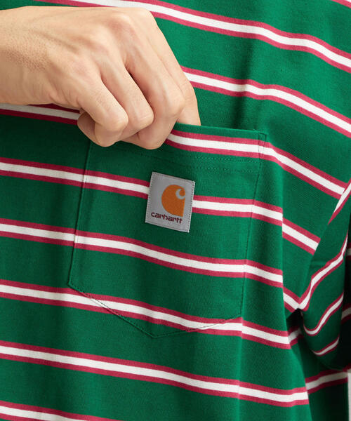 Carhartt（カーハート）の「[カーハート] SC★CARHARTT HOUSTON ポケット Tシャツ（Tシャツ/カットソー・メンズ・ダークグリーン/ピンク・SMALL/MEDIUM/LARGE）」の8枚目の写真