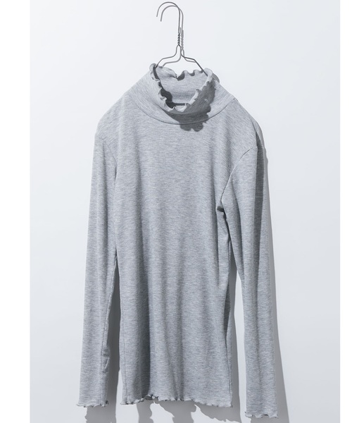 MEDE19F(メデジュウキュウ)の「MEDE19F テレコハイネックトップス(Tシャツ/カットソー・レディース・ホワイト/ブラック/杢グレー・MEDIUM/LARGE/X-LARGE/XX-LARGE)」の1枚目の写真