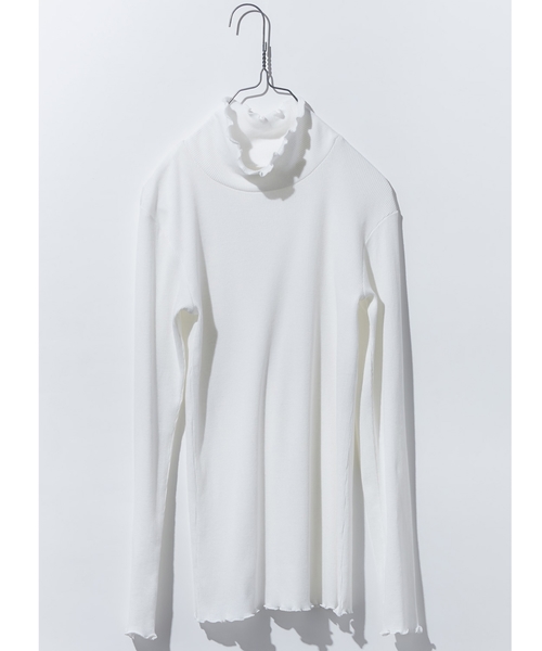 MEDE19F(メデジュウキュウ)の「MEDE19F テレコハイネックトップス(Tシャツ/カットソー・レディース・ホワイト/ブラック/杢グレー・MEDIUM/LARGE/X-LARGE/XX-LARGE)」の4枚目の写真
