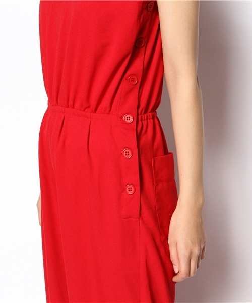 Kastane（カスタネ）の「【Kastane】肩リボンサロペット（サロペット/オーバーオール・レディース・レッド/ネイビー・FREE）」の6枚目の写真