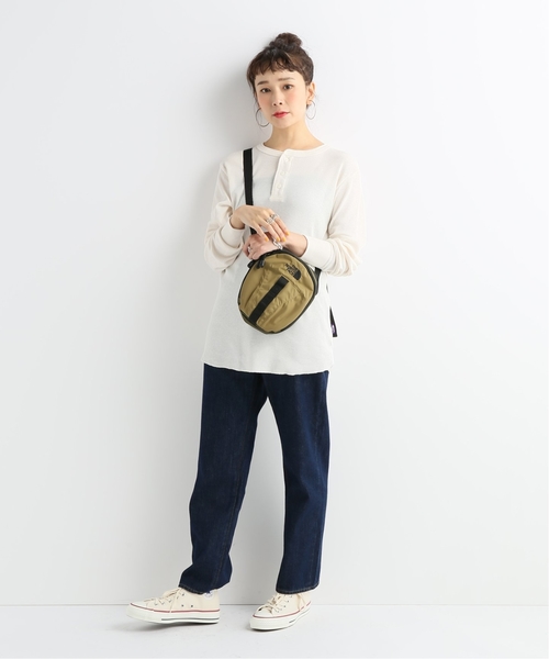 HANES(ヘインズ)の「【Hanes】Thermalヘンリーネック ロングスリーブ(Tシャツ/カットソー・レディース・ブラック/アイボリー・LARGE)」の6枚目の写真