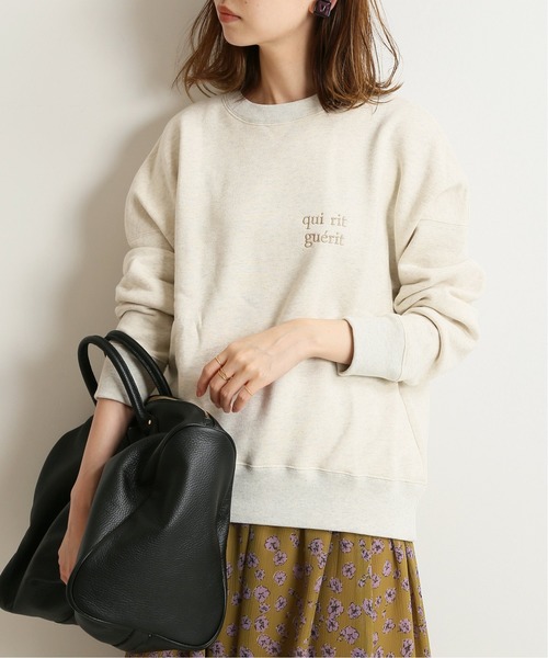 IENA(イエナ)の「刺しゅうロゴ裏毛プルオーバー◆(Tシャツ/カットソー・レディース・チャコールグレー/アイボリー・FREE)」の16枚目の写真