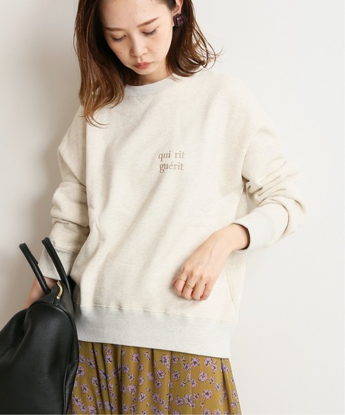 IENA(イエナ)の「刺しゅうロゴ裏毛プルオーバー◆(Tシャツ/カットソー・レディース・チャコールグレー/アイボリー・FREE)」の17枚目の写真