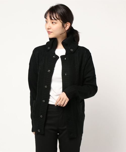 Bling Leads（ブリングリーズ）の「/Bling Leads/ドンキーネック ニットカーディガン（カーディガン/ボレロ・レディース・チャコールグレー/ブラック/ベージュ/ネイビー/ブラックミックス/グレー系その他/ワイン・MEDIUM/LARGE/X-LARGE）」の16枚目の写真