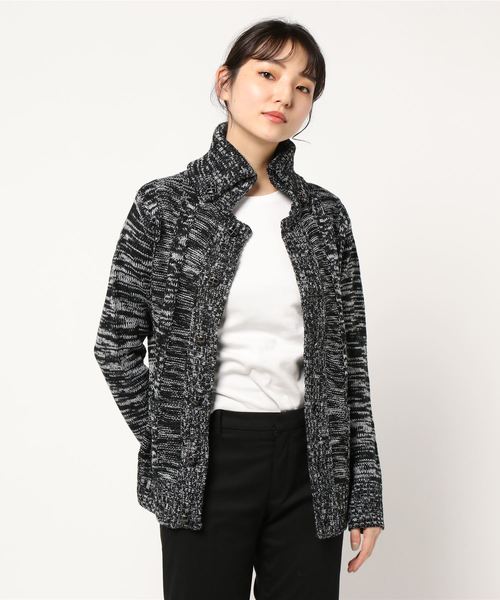 Bling Leads（ブリングリーズ）の「/Bling Leads/ドンキーネック ニットカーディガン（カーディガン/ボレロ・レディース・チャコールグレー/ブラック/ベージュ/ネイビー/ブラックミックス/グレー系その他/ワイン・MEDIUM/LARGE/X-LARGE）」の15枚目の写真