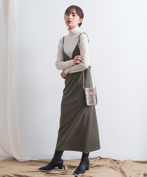 Aunt Marie's（アントマリーズ）の「AUNT MARIE'S マットロングキャミワンピース（ワンピース・レディース・ブラック/ダークグリーン/ナチュラル・FREE）」の13枚目の写真