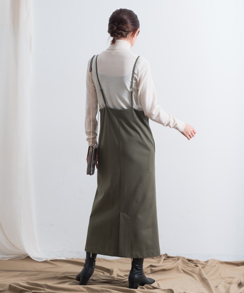 Aunt Marie's（アントマリーズ）の「AUNT MARIE'S マットロングキャミワンピース（ワンピース・レディース・ブラック/ダークグリーン/ナチュラル・FREE）」の7枚目の写真