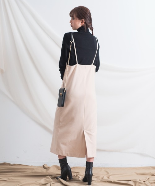 Aunt Marie's（アントマリーズ）の「AUNT MARIE'S マットロングキャミワンピース（ワンピース・レディース・ブラック/ダークグリーン/ナチュラル・FREE）」の5枚目の写真