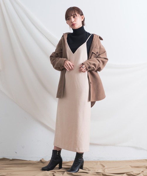 Aunt Marie's（アントマリーズ）の「AUNT MARIE'S マットロングキャミワンピース（ワンピース・レディース・ブラック/ダークグリーン/ナチュラル・FREE）」の14枚目の写真