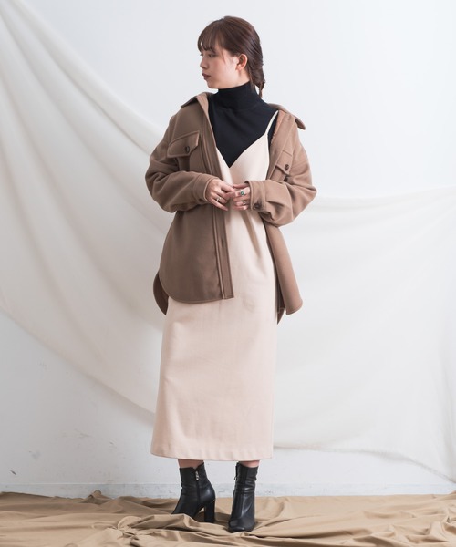 Aunt Marie's（アントマリーズ）の「AUNT MARIE'S マットロングキャミワンピース（ワンピース・レディース・ブラック/ダークグリーン/ナチュラル・FREE）」の11枚目の写真