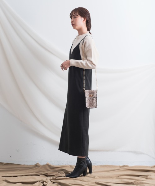 Aunt Marie's（アントマリーズ）の「AUNT MARIE'S マットロングキャミワンピース（ワンピース・レディース・ブラック/ダークグリーン/ナチュラル・FREE）」の12枚目の写真