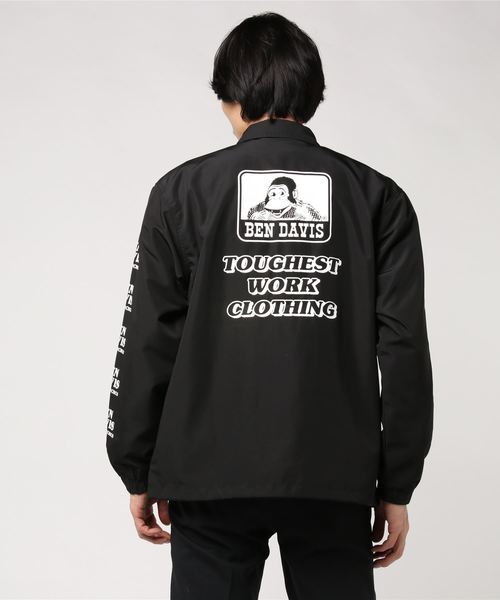 BEN DAVIS(ベンデイビス)の「WEGO/BEN DAVISスリーブロゴコーチジャケット(ブルゾン・メンズ・ブラック・MEDIUM/LARGE)」の11枚目の写真