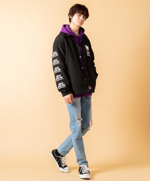 BEN DAVIS(ベンデイビス)の「WEGO/BEN DAVISスリーブロゴコーチジャケット(ブルゾン・メンズ・ブラック・MEDIUM/LARGE)」の19枚目の写真