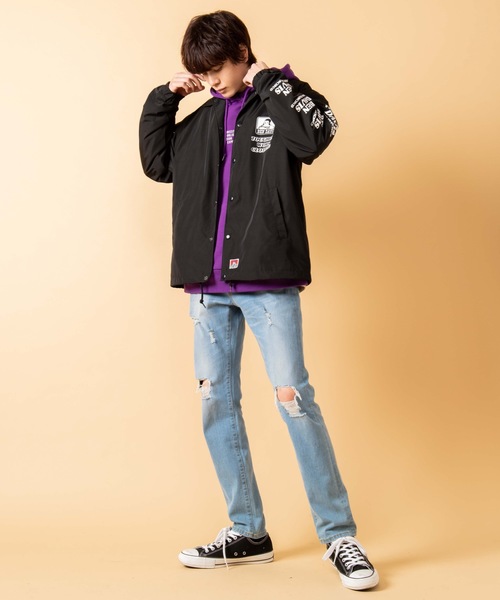 BEN DAVIS(ベンデイビス)の「WEGO/BEN DAVISスリーブロゴコーチジャケット(ブルゾン・メンズ・ブラック・MEDIUM/LARGE)」の18枚目の写真