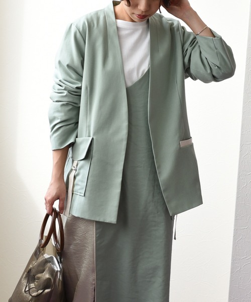 【新品未使用、タグ付き】エイミーロウ　ノーカラージャケット Eimee Law（エイミーロウ）の「【Eimee Law】バックオープンノー