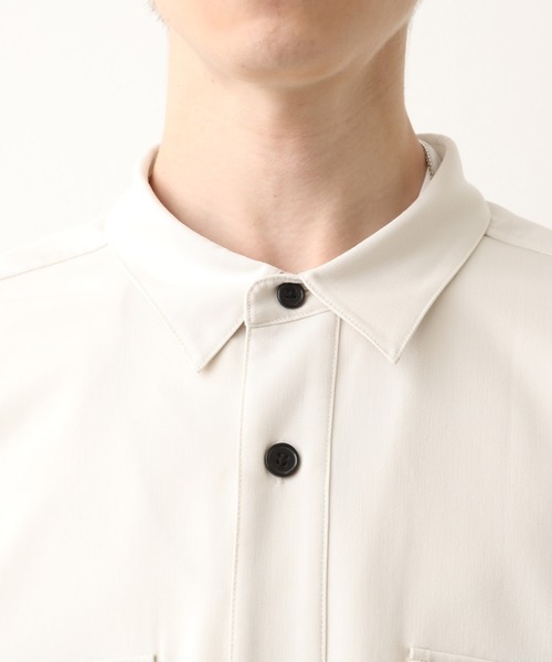 JUNRED（ジュンレッド）の「ワイドプラケットルーズシャツ（シャツ/ブラウス・メンズ・ホワイト/チャコールグレー・S/M/L）」の16枚目の写真