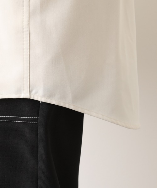 JUNRED（ジュンレッド）の「ワイドプラケットルーズシャツ（シャツ/ブラウス・メンズ・ホワイト/チャコールグレー・S/M/L）」の9枚目の写真