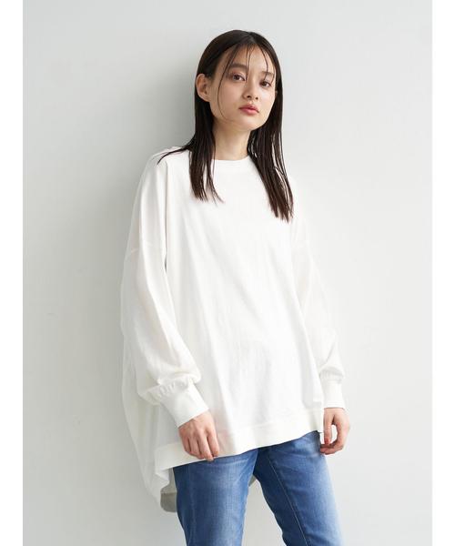 AMERICAN HOLIC(アメリカンホリック)の「変形クルーネックカットチュニック*(Tシャツ/カットソー・レディース・チャコールグレー/ベージュ/オフホワイト/ミント・FREE)」の6枚目の写真