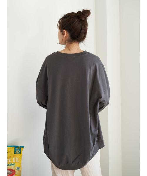 AMERICAN HOLIC(アメリカンホリック)の「変形クルーネックカットチュニック*(Tシャツ/カットソー・レディース・チャコールグレー/ベージュ/オフホワイト/ミント・FREE)」の16枚目の写真