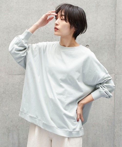 AMERICAN HOLIC(アメリカンホリック)の「変形クルーネックカットチュニック*(Tシャツ/カットソー・レディース・チャコールグレー/ベージュ/オフホワイト/ミント・FREE)」の4枚目の写真