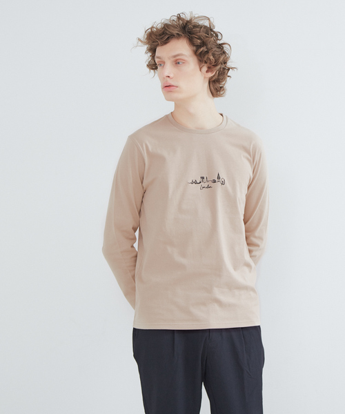 ABAHOUSE GRAY(アバハウスグレイ)の「【展開店舗限定】CITY刺繍 ロングTシャツ(Tシャツ/カットソー・メンズ・ホワイト/ネイビー/ブラック/ベージュ・46/48)」の1枚目の写真