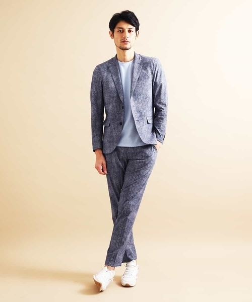 MICHEL KLEIN HOMME   （ミッシェルクランオム）の「【洗える】ジャケット（FLEX DRYヘリンボン）（テーラードジャケット・メンズ・ブラック/ブルー・MEDIUM/LARGE/X-LARGE）」の3枚目の写真