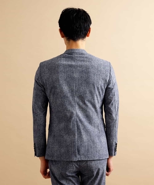 MICHEL KLEIN HOMME   （ミッシェルクランオム）の「【洗える】ジャケット（FLEX DRYヘリンボン）（テーラードジャケット・メンズ・ブラック/ブルー・MEDIUM/LARGE/X-LARGE）」の5枚目の写真