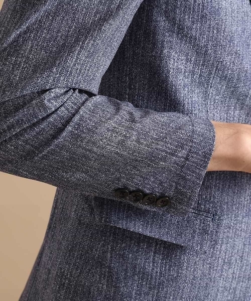 MICHEL KLEIN HOMME   （ミッシェルクランオム）の「【洗える】ジャケット（FLEX DRYヘリンボン）（テーラードジャケット・メンズ・ブラック/ブルー・MEDIUM/LARGE/X-LARGE）」の8枚目の写真