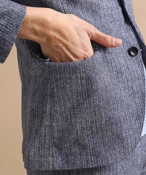 MICHEL KLEIN HOMME   （ミッシェルクランオム）の「【洗える】ジャケット（FLEX DRYヘリンボン）（テーラードジャケット・メンズ・ブラック/ブルー・MEDIUM/LARGE/X-LARGE）」の9枚目の写真