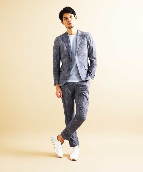 MICHEL KLEIN HOMME   （ミッシェルクランオム）の「【洗える】ジャケット（FLEX DRYヘリンボン）（テーラードジャケット・メンズ・ブラック/ブルー・MEDIUM/LARGE/X-LARGE）」の11枚目の写真