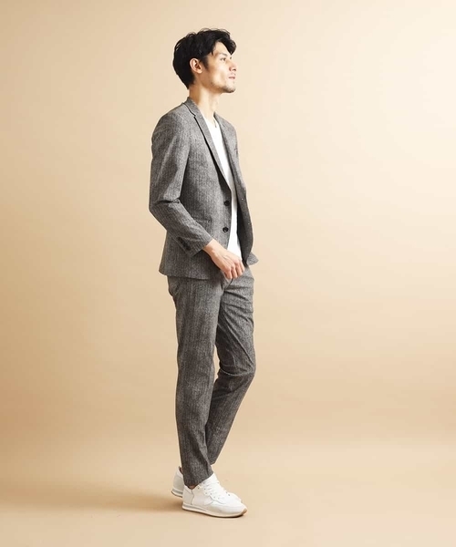 MICHEL KLEIN HOMME   （ミッシェルクランオム）の「【洗える】ジャケット（FLEX DRYヘリンボン）（テーラードジャケット・メンズ・ブラック/ブルー・MEDIUM/LARGE/X-LARGE）」の13枚目の写真