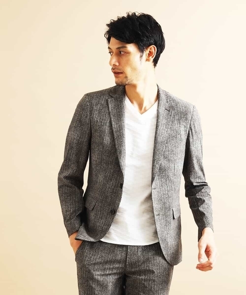 MICHEL KLEIN HOMME   （ミッシェルクランオム）の「【洗える】ジャケット（FLEX DRYヘリンボン）（テーラードジャケット・メンズ・ブラック/ブルー・MEDIUM/LARGE/X-LARGE）」の16枚目の写真