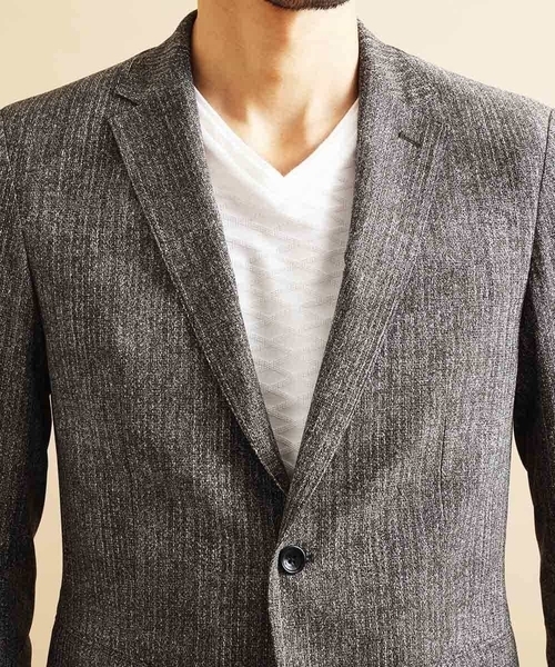 MICHEL KLEIN HOMME   （ミッシェルクランオム）の「【洗える】ジャケット（FLEX DRYヘリンボン）（テーラードジャケット・メンズ・ブラック/ブルー・MEDIUM/LARGE/X-LARGE）」の17枚目の写真