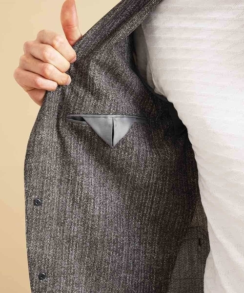 MICHEL KLEIN HOMME   （ミッシェルクランオム）の「【洗える】ジャケット（FLEX DRYヘリンボン）（テーラードジャケット・メンズ・ブラック/ブルー・MEDIUM/LARGE/X-LARGE）」の19枚目の写真