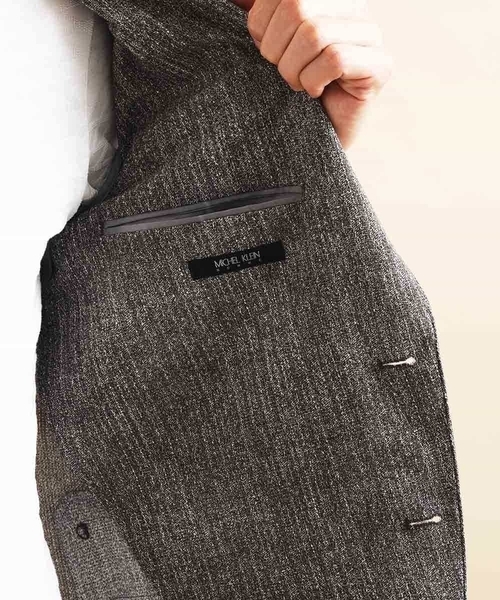 MICHEL KLEIN HOMME   （ミッシェルクランオム）の「【洗える】ジャケット（FLEX DRYヘリンボン）（テーラードジャケット・メンズ・ブラック/ブルー・MEDIUM/LARGE/X-LARGE）」の20枚目の写真