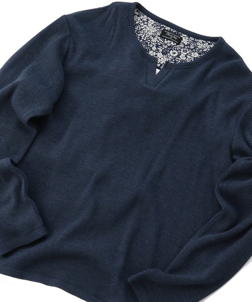 MEN'S BIGI(メンズビギ)の「ヴィンテージ風ワッフルカットソー(Tシャツ/カットソー・メンズ・パープル/ホワイト/ネイビー/ブラック・03/02/01)」の1枚目の写真