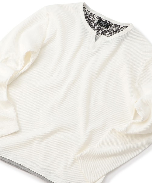 MEN'S BIGI(メンズビギ)の「ヴィンテージ風ワッフルカットソー(Tシャツ/カットソー・メンズ・パープル/ホワイト/ネイビー/ブラック・03/02/01)」の2枚目の写真