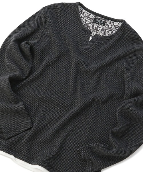 MEN'S BIGI(メンズビギ)の「ヴィンテージ風ワッフルカットソー(Tシャツ/カットソー・メンズ・パープル/ホワイト/ネイビー/ブラック・03/02/01)」の3枚目の写真