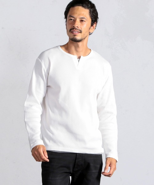 MEN'S BIGI(メンズビギ)の「ヴィンテージ風ワッフルカットソー(Tシャツ/カットソー・メンズ・パープル/ホワイト/ネイビー/ブラック・03/02/01)」の5枚目の写真