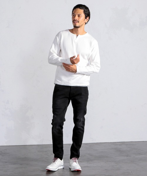 MEN'S BIGI(メンズビギ)の「ヴィンテージ風ワッフルカットソー(Tシャツ/カットソー・メンズ・パープル/ホワイト/ネイビー/ブラック・03/02/01)」の8枚目の写真