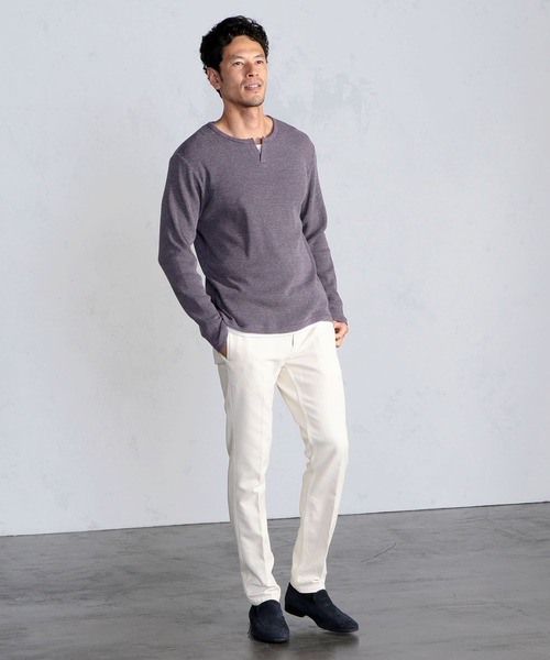 MEN'S BIGI(メンズビギ)の「ヴィンテージ風ワッフルカットソー(Tシャツ/カットソー・メンズ・パープル/ホワイト/ネイビー/ブラック・03/02/01)」の17枚目の写真