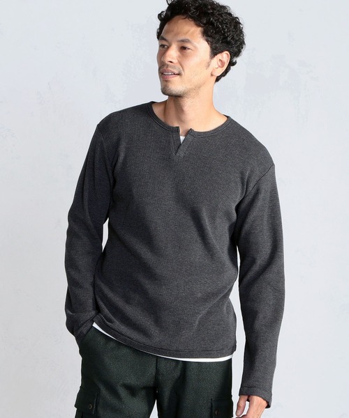 MEN'S BIGI(メンズビギ)の「ヴィンテージ風ワッフルカットソー(Tシャツ/カットソー・メンズ・パープル/ホワイト/ネイビー/ブラック・03/02/01)」の9枚目の写真