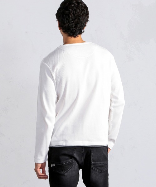 MEN'S BIGI(メンズビギ)の「ヴィンテージ風ワッフルカットソー(Tシャツ/カットソー・メンズ・パープル/ホワイト/ネイビー/ブラック・03/02/01)」の7枚目の写真