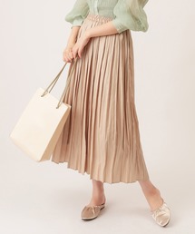 natural couture | レザーライクナイルサテンプリーツスカート(スカート)