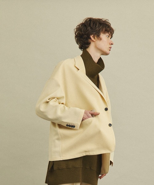 UNITED TOKYO（ユナイテッドトウキョウ）の「トリコチンジャンパージャケット（テーラードジャケット・メンズ・ブラック/ブラウン/アイボリー・1/2/3）」の14枚目の写真