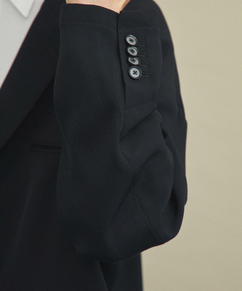 UNITED TOKYO（ユナイテッドトウキョウ）の「トリコチンジャンパージャケット（テーラードジャケット・メンズ・ブラック/ブラウン/アイボリー・1/2/3）」の16枚目の写真