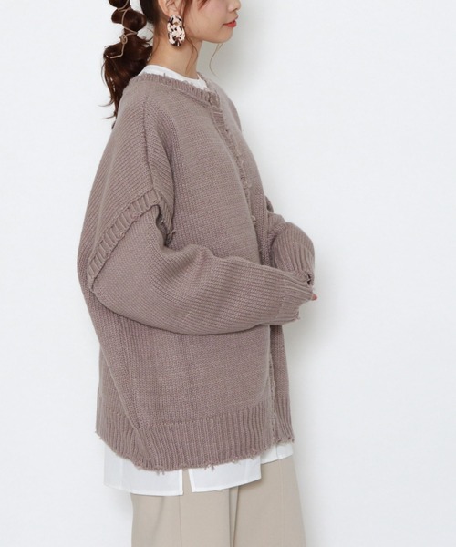 archives（アルシーヴ）の「4WAYダメージニット（ニット/セーター・レディース・ブラック/ブラウン/オフホワイト/ブルー/グレー系その他/モカ・MEDIUM）」の4枚目の写真