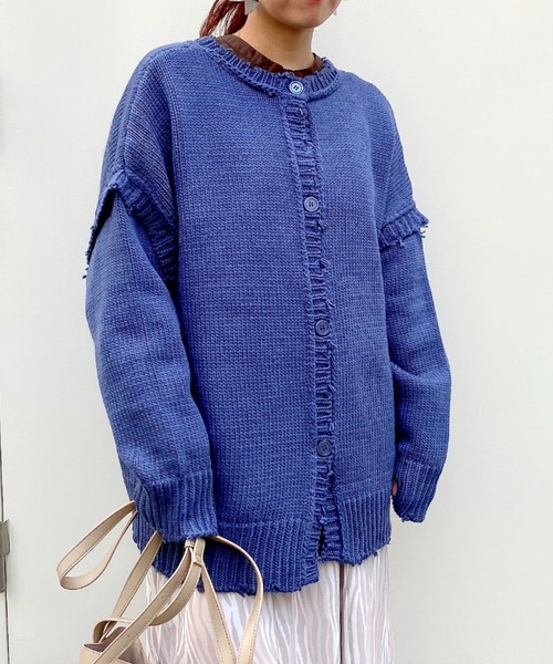 archives（アルシーヴ）の「4WAYダメージニット（ニット/セーター・レディース・ブラック/ブラウン/オフホワイト/ブルー/グレー系その他/モカ・MEDIUM）」の6枚目の写真